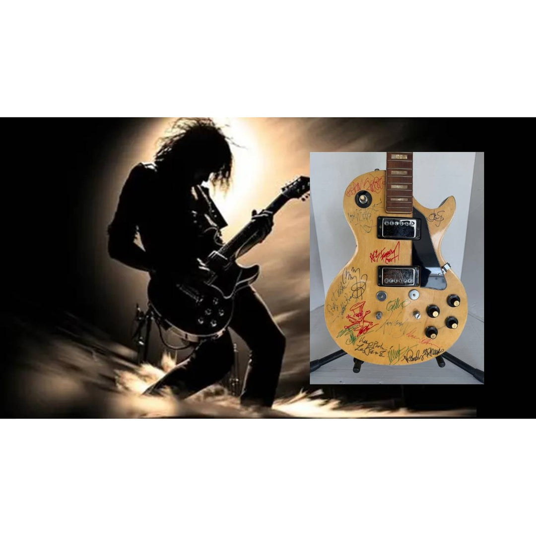 1970s Encore E49 Les Paul Custom 15 iconic guitarists signed with proof.