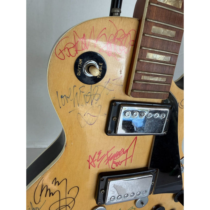 1970s Encore E49 Les Paul Custom 15 iconic guitarists signed with proof.