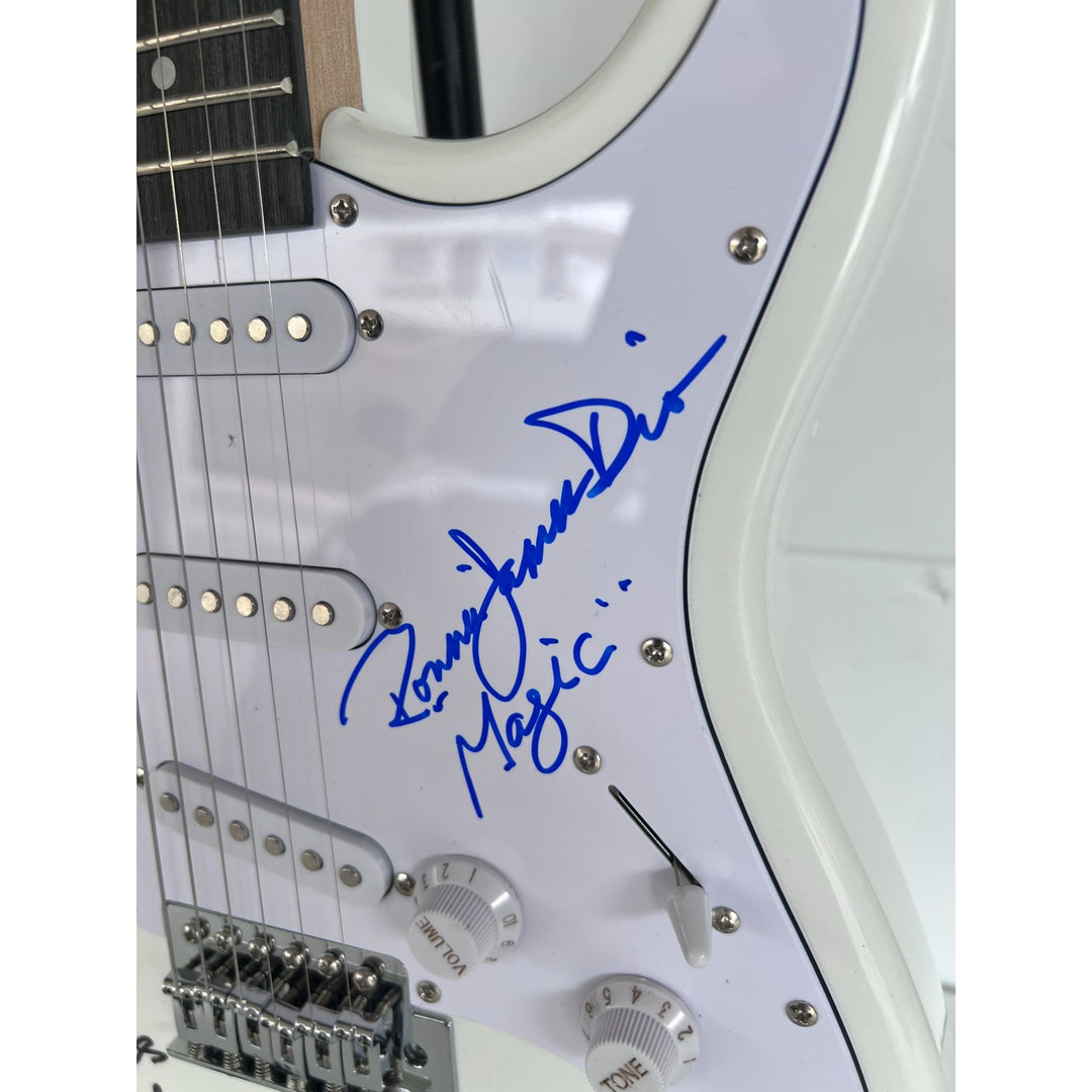 Ronnie James Dio Ozzy Osbourne Tony Iommi Bill Ward Geezer Butler Black Sabbath electric guitar signed with proof.