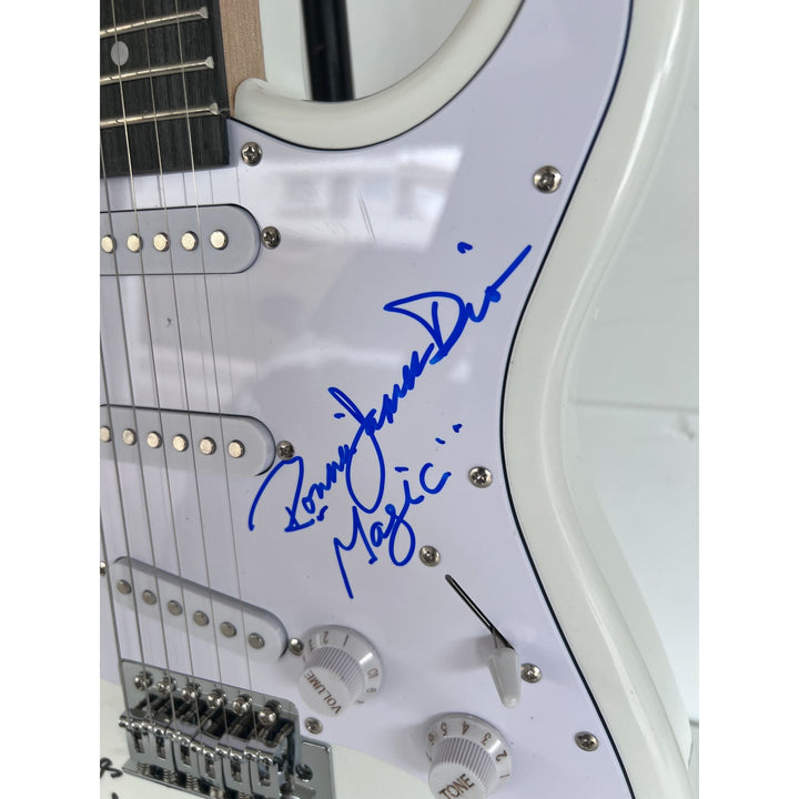 Ronnie James Dio Ozzy Osbourne Tony Iommi Bill Ward Geezer Butler Black Sabbath electric guitar signed with proof.