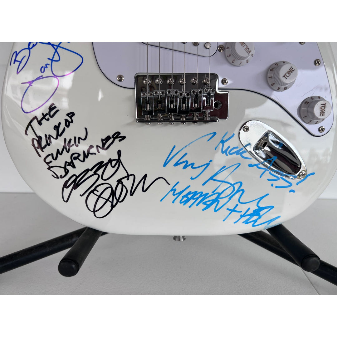 Ronnie James Dio Ozzy Osbourne Tony Iommi Bill Ward Geezer Butler Black Sabbath electric guitar signed with proof.