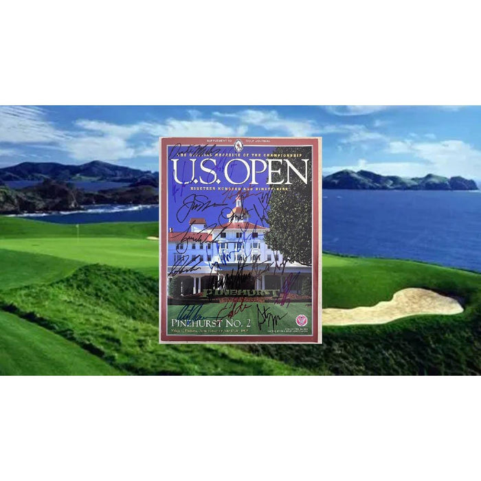 US Open 1999 program signed by 17 Former US Open champions Tiger Jack Nicklaus Payne Stewart signed with proof