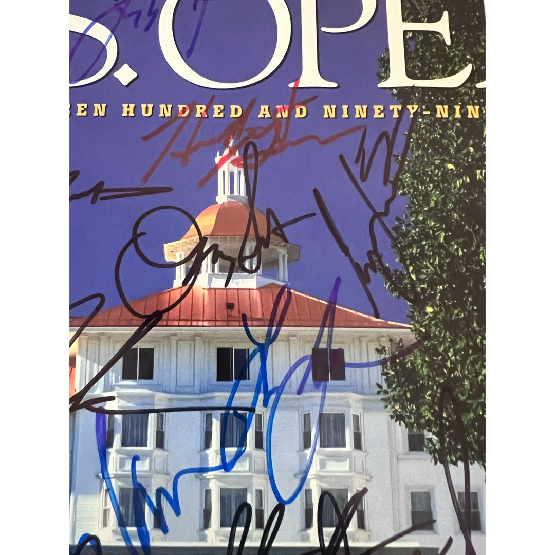 US Open 1999 program signed by 17 Former US Open champions Tiger Jack Nicklaus Payne Stewart signed with proof.