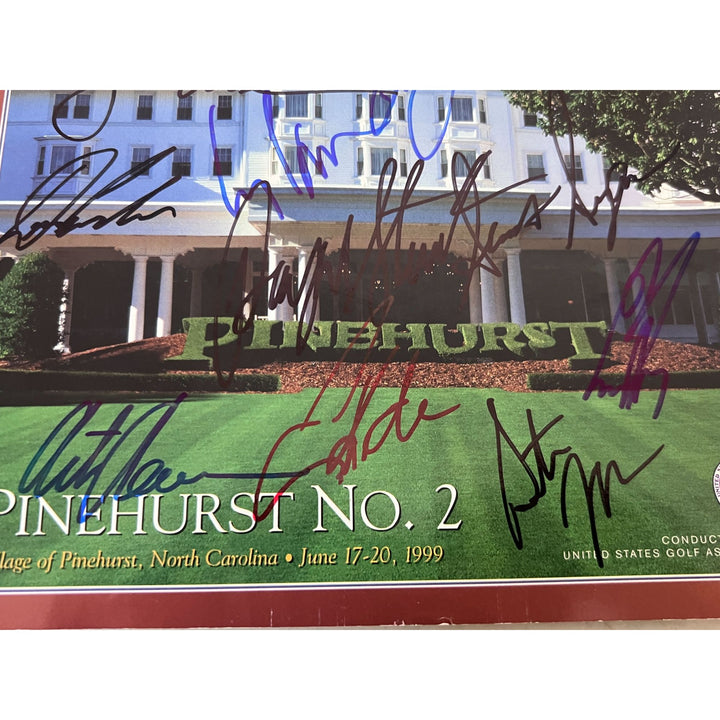 US Open 1999 program signed by 17 Former US Open champions Tiger Jack Nicklaus Payne Stewart signed with proof.