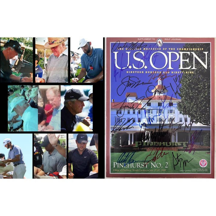 US Open 1999 program signed by 17 Former US Open champions Tiger Jack Nicklaus Payne Stewart signed with proof.