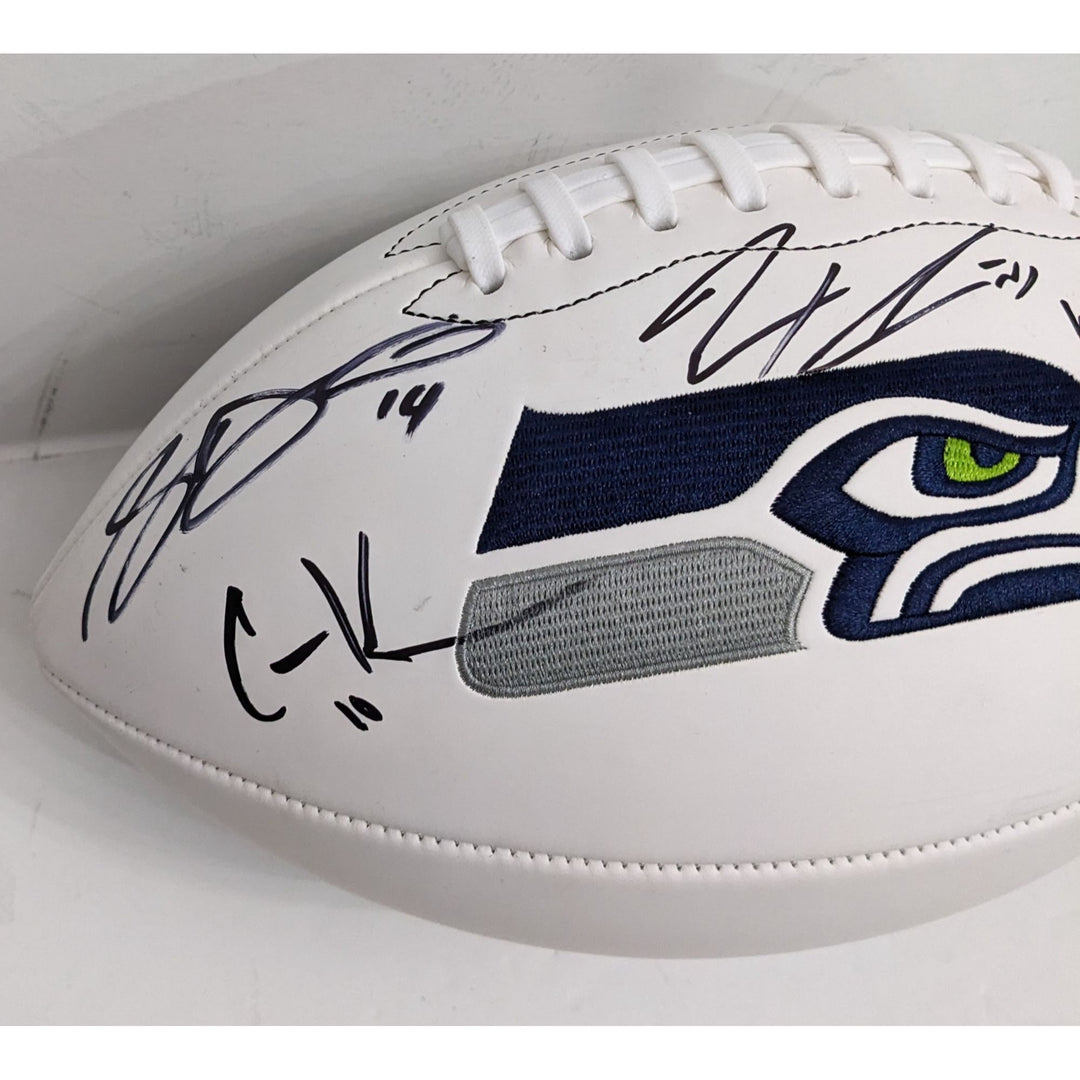 Seattle Seahawks Sam Darnold, Keneth Walker, Cooper Kupp & Jackson Smith Njigba full size signed football with proof