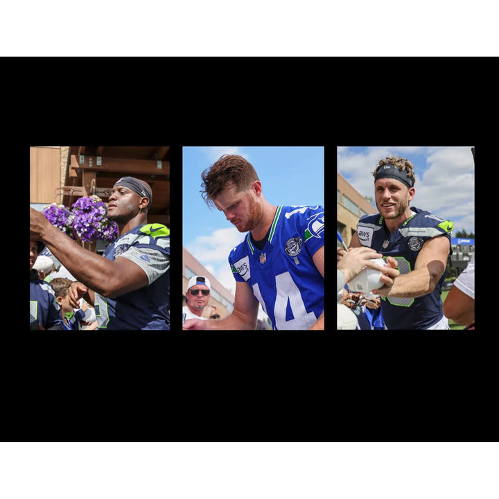 Seattle Seahawks Sam Darnold, Keneth Walker, Cooper Kupp & Jackson Smith Njigba full size signed football with proof