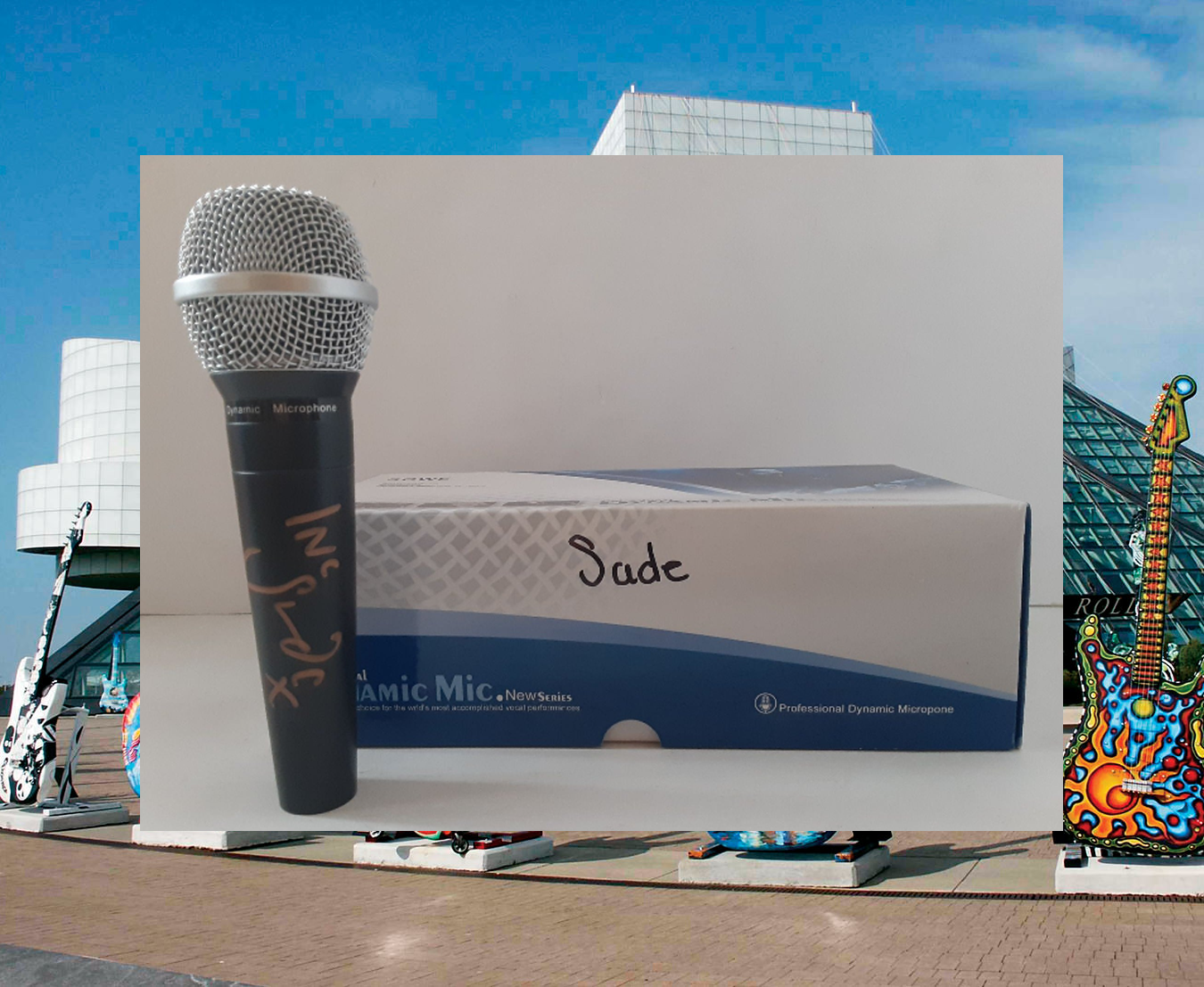 Sade Adu signed microphone signed with proof