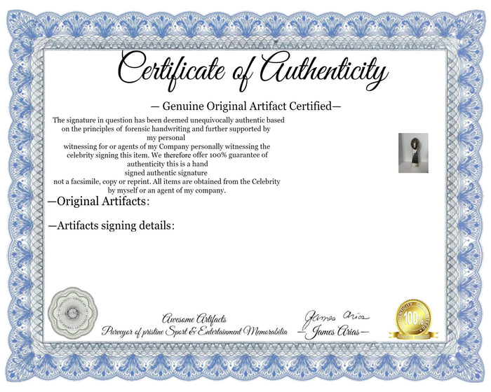 Certificate of Authenticity for Seattle Seahawks 2025-26 Super Bowl Champions Team Signed Full Size Metal Lombardi Trophy 43 Signatures with Proof & Acrylic Case
