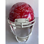 Load image into Gallery viewer, Kansas City Chiefs Patrick Mahomes Travis Kelce Chris Jones Andy Reid 2023-24 authentic helmet team signed with proof
