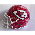 Load image into Gallery viewer, Kansas City Chiefs Patrick Mahomes Travis Kelce Chris Jones Andy Reid 2023-24 authentic helmet team signed with proof
