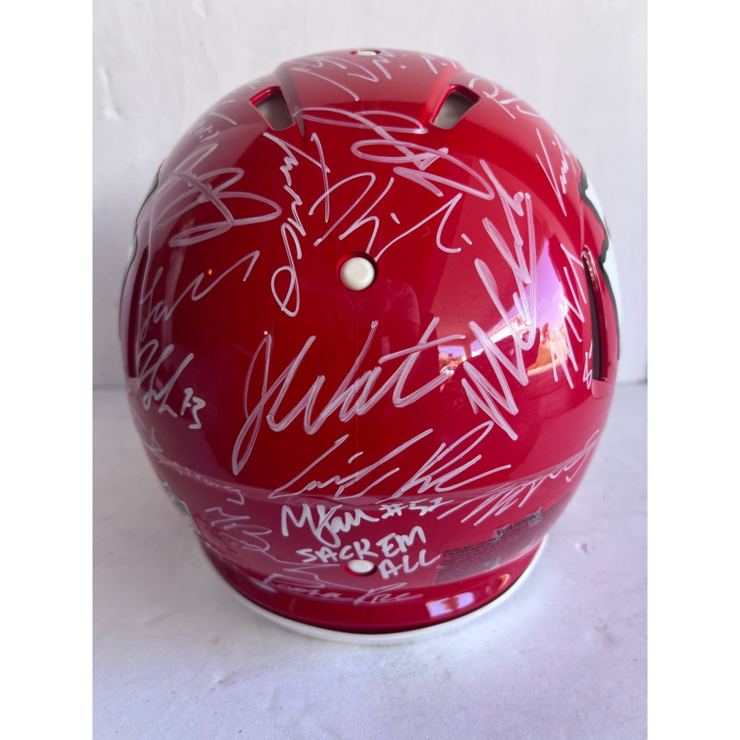 Kansas City Chiefs Patrick Mahomes Travis Kelce Chris Jones Andy Reid 2023-24 authentic helmet team signed with proof