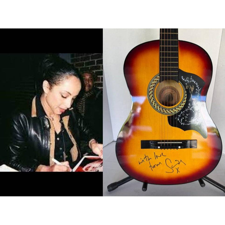 Sade vintage acoustic guitar signed with proof