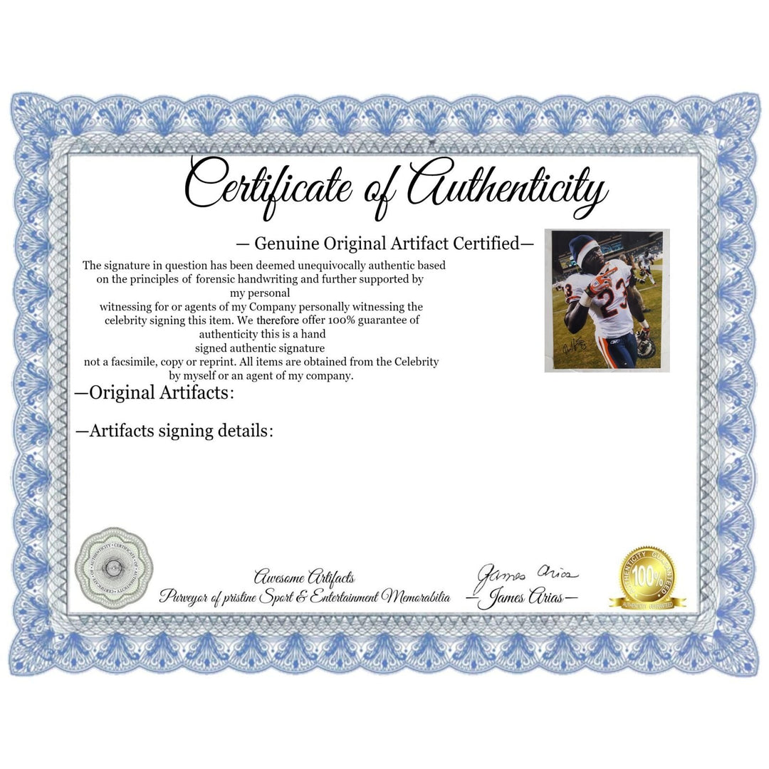 Devin Hester Chicago Bears 11x14 photo signed with proof Awesome Artifacts