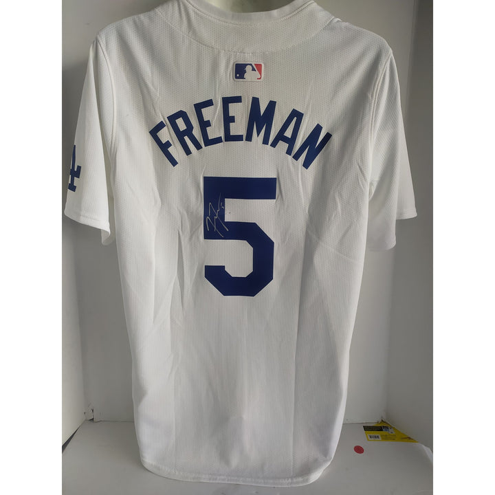 Freddie Freeman Los Angeles Dodgers nike jersey signed with proof.