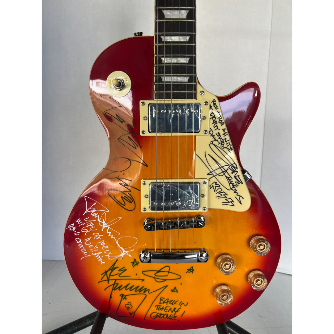 Kiss vintage les paul Gene Simmons Paul Stanley Ace Freehly and Peter Criss signed with proof and inscriptions.