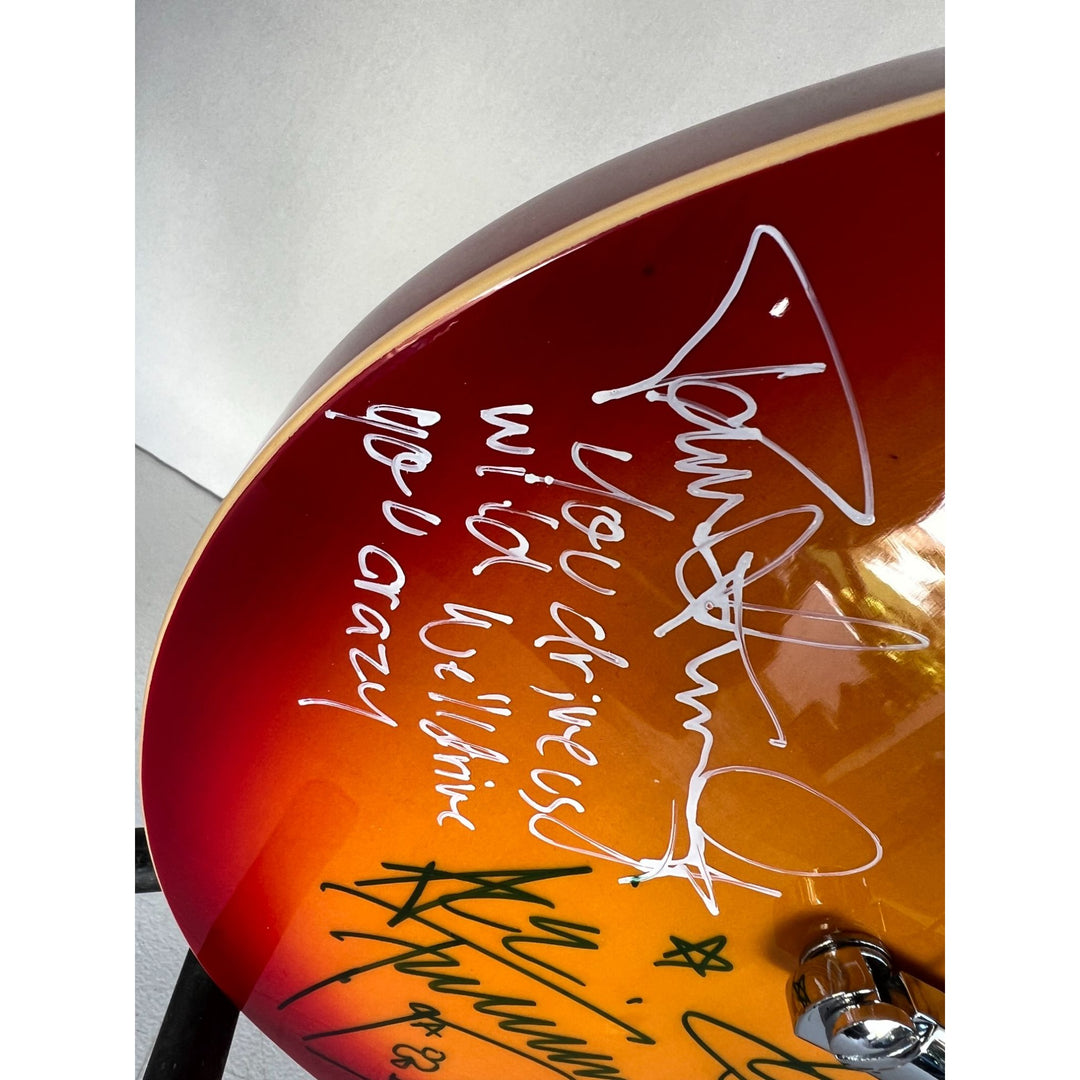 Kiss vintage les paul Gene Simmons Paul Stanley Ace Freehly and Peter Criss signed with proof and inscriptions.