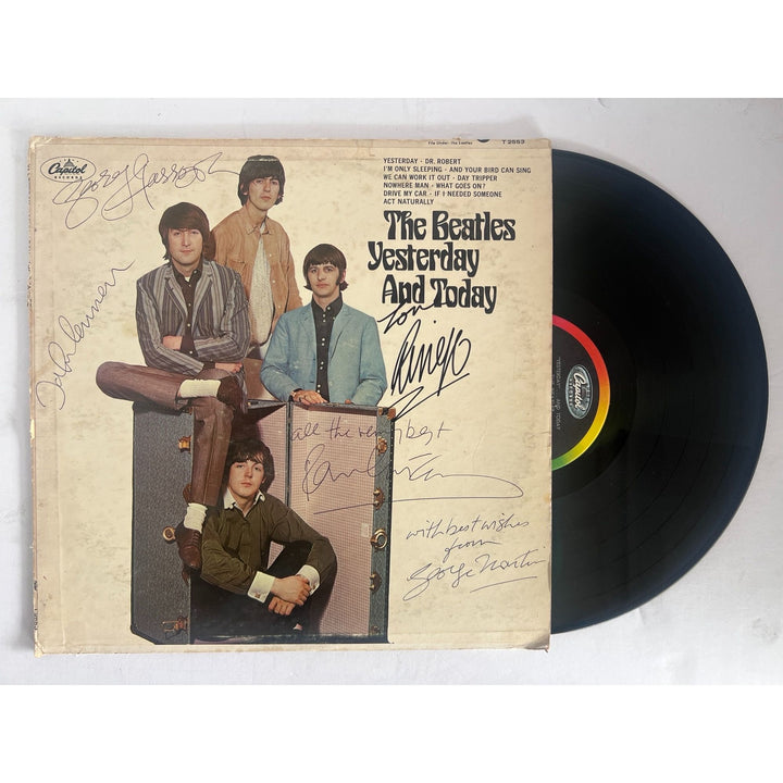 The Beatles Yesterday and Today 2nd state LP 1966 John Lennon Paul McCartney Ringo Starr George Harrison and Sir George Martin signed