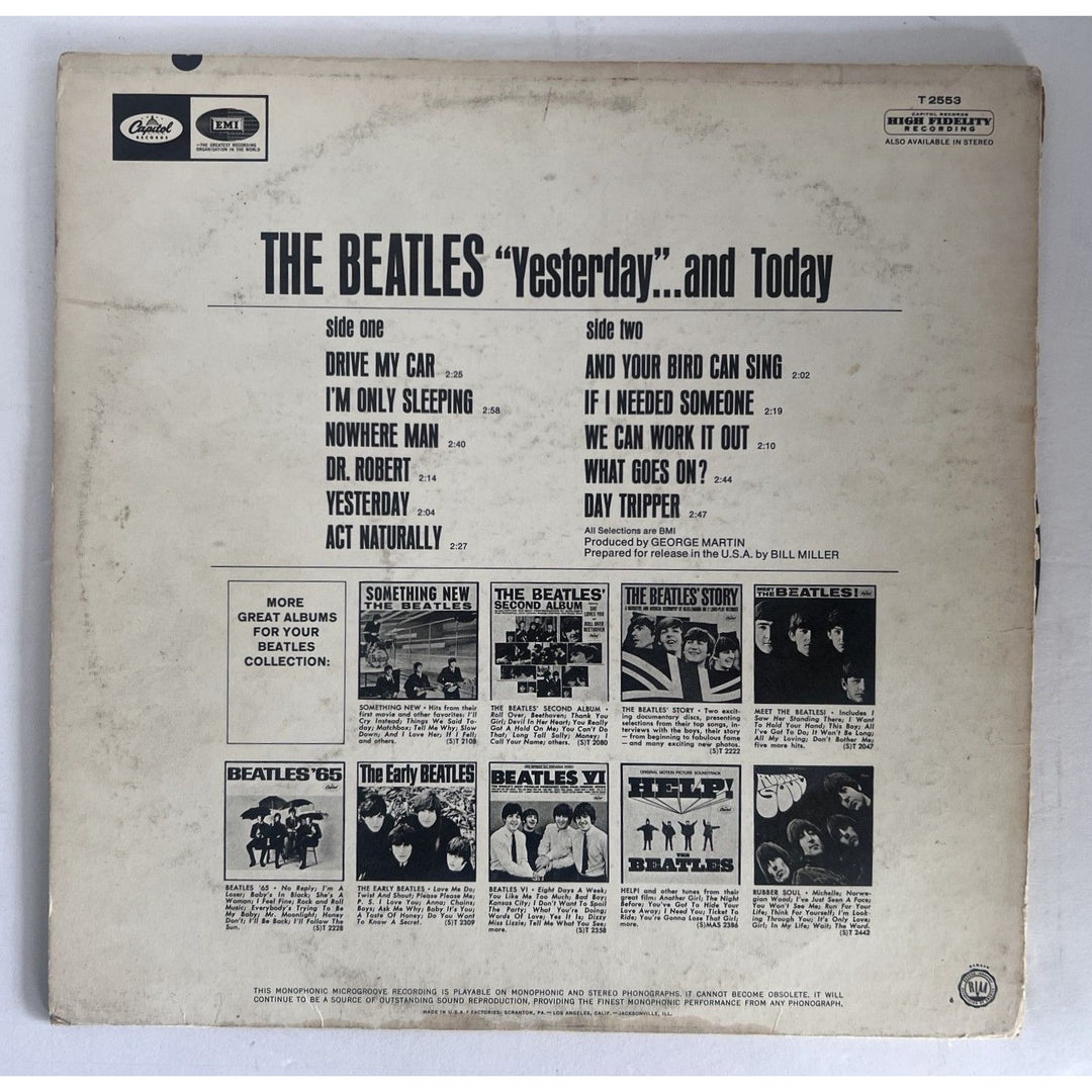 The Beatles Yesterday and Today 2nd state LP 1966 John Lennon Paul McCartney Ringo Starr George Harrison and Sir George Martin signed