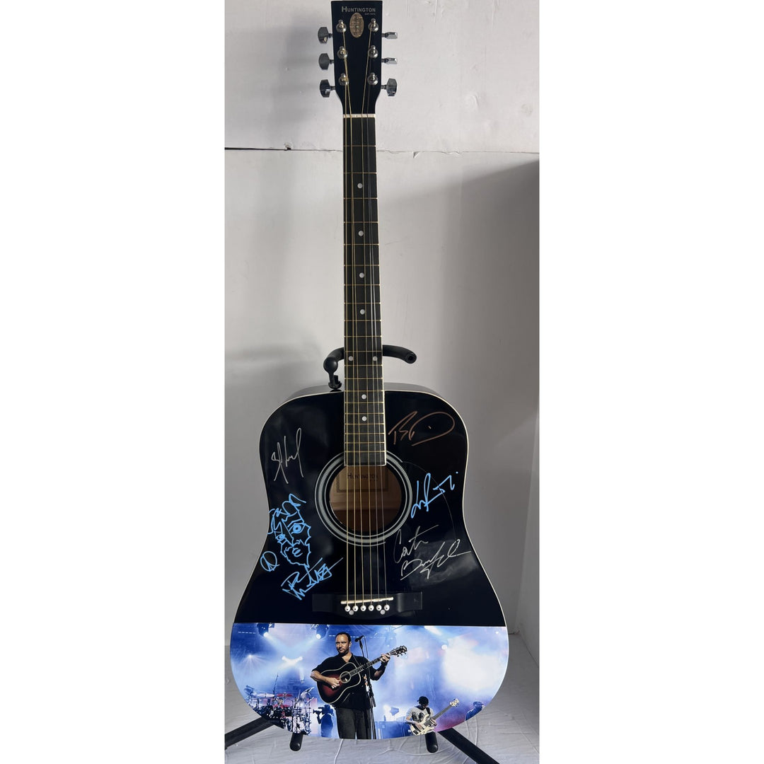 DMB Dave Mathews Stefan Lessard, LeRoi Moore, Boyd Tinsley, Carter Beauford 38' full size acoustic guitar signed with proof