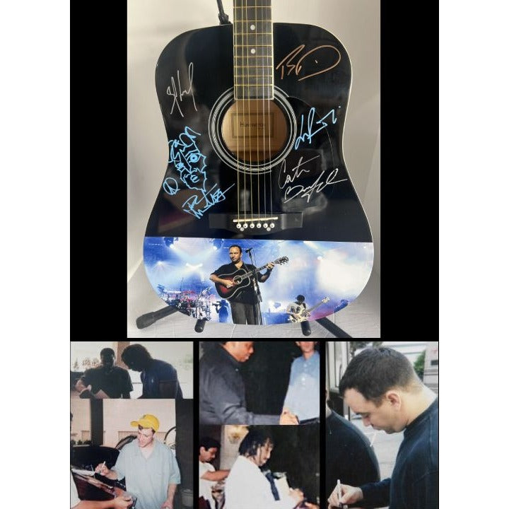 DMB Dave Mathews Stefan Lessard, LeRoi Moore, Boyd Tinsley, Carter Beauford 38' full size acoustic guitar signed with proof