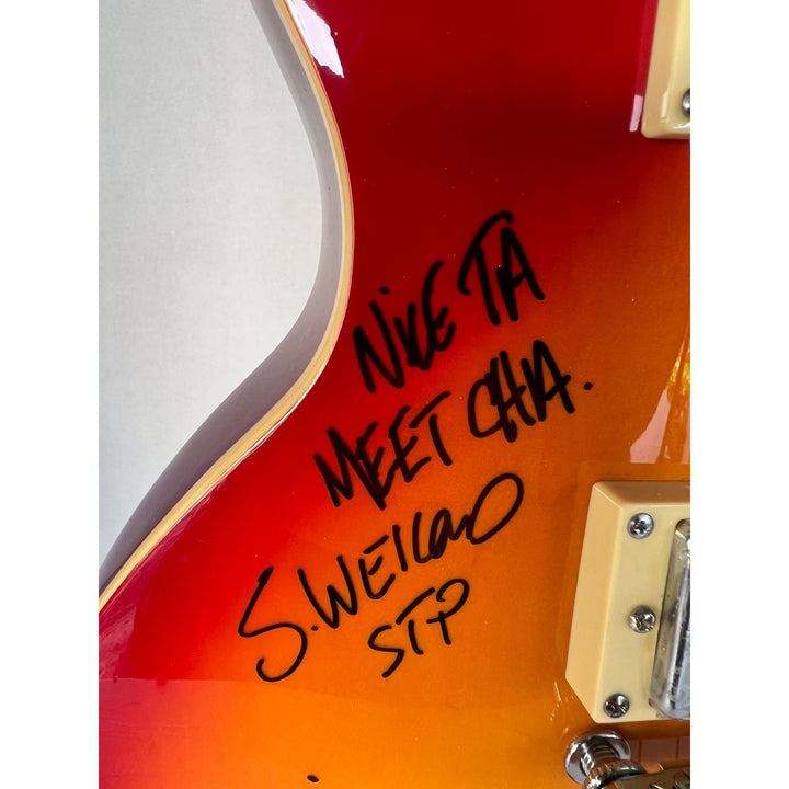 STP Stone Temple Pilots Scott Weiland Dean & Robert Deleo Eric Kretz Cherry Les Paul signed with proof