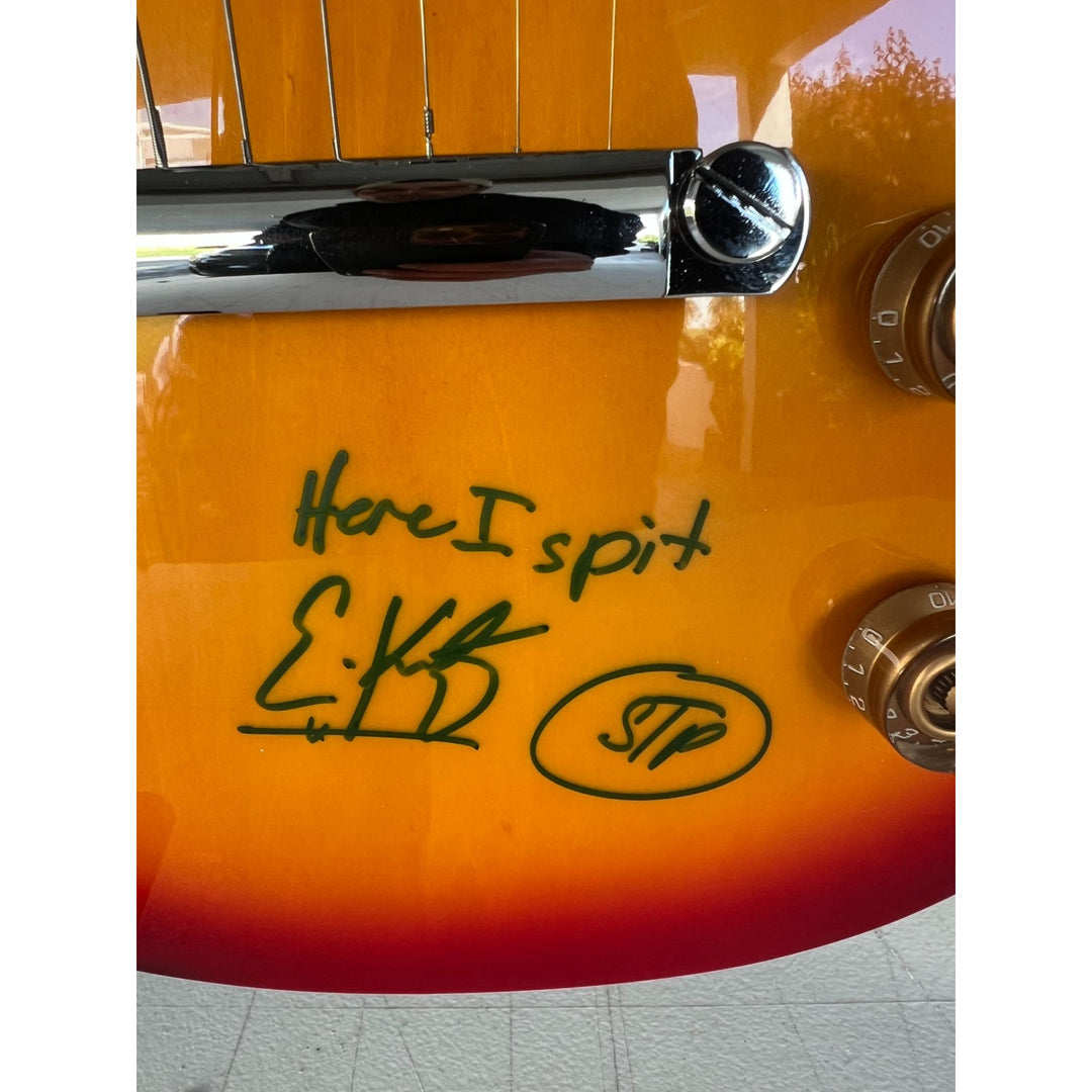 STP Stone Temple Pilots Scott Weiland Dean & Robert Deleo Eric Kretz Cherry Les Paul signed with proof