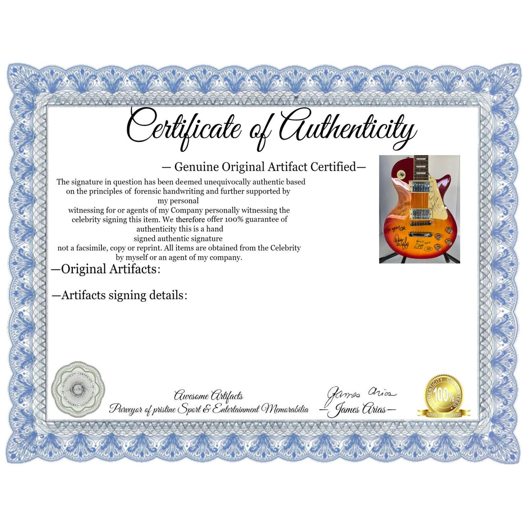 STP Stone Temple Pilots Scott Weiland Dean & Robert Deleo Eric Kretz Cherry Les Paul signed with proof