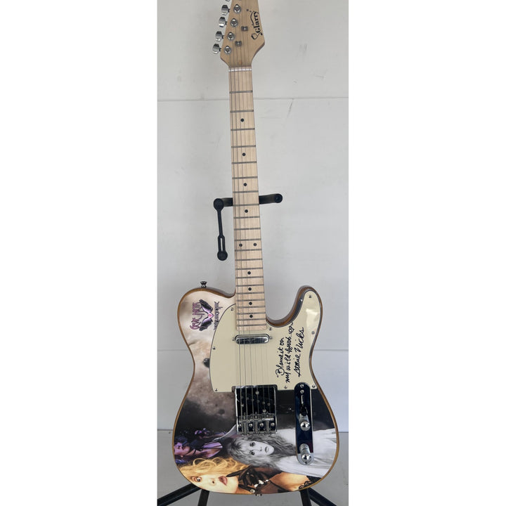 Stevie Nicks Fleetwood Mac with inscription one of a kind full size electric guitar signed with proof.