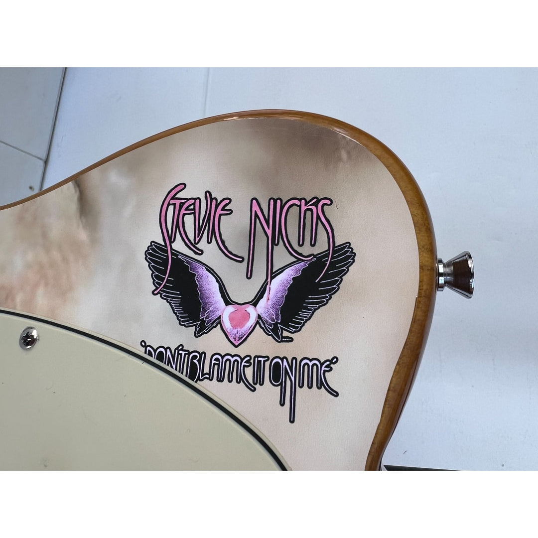 Stevie Nicks Fleetwood Mac with inscription one of a kind full size electric guitar signed with proof.