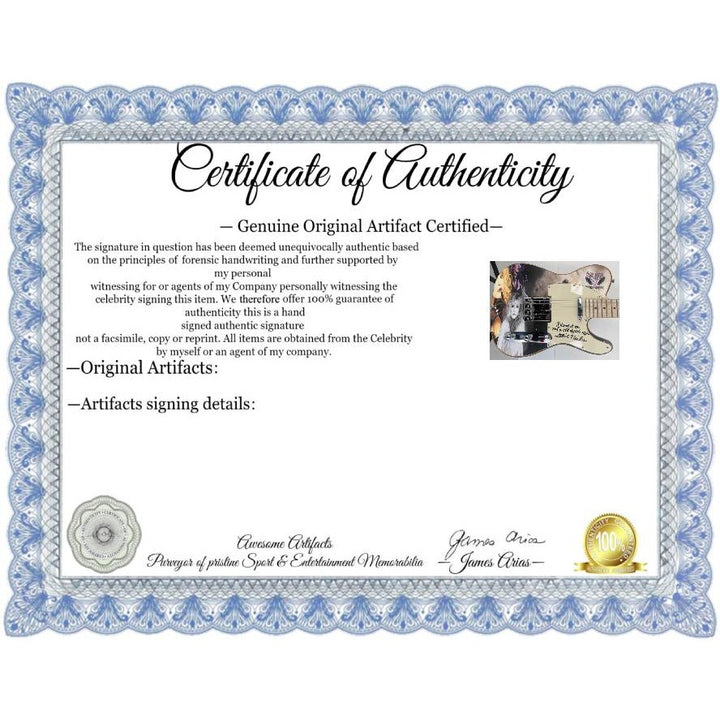 Stevie Nicks Fleetwood Mac with inscription one of a kind full size electric guitar signed with proof.