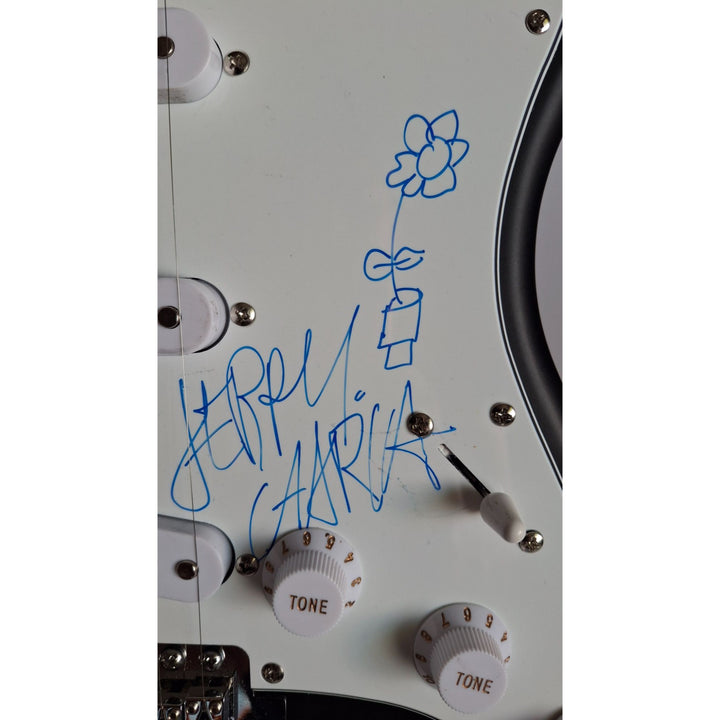 Jerry Garcia Grateful Dead Co-Founder with sketch Fender Stratocaster Squier electric guitar signed with proof