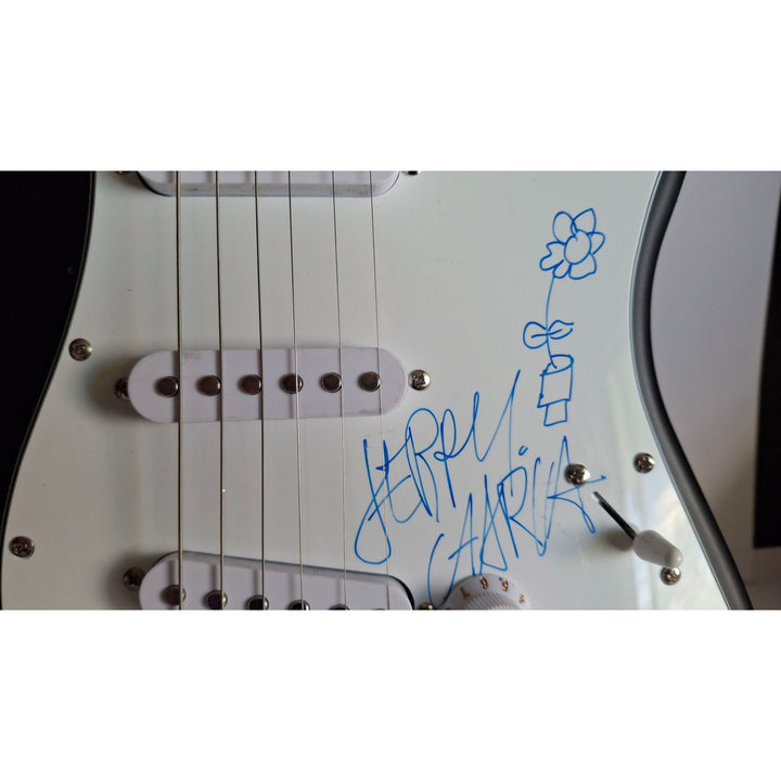 Jerry Garcia Grateful Dead Co-Founder with sketch Fender Stratocaster Squier electric guitar signed with proof