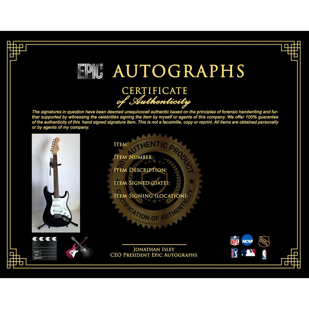 Jerry Garcia Grateful Dead Co-Founder with sketch Fender Stratocaster Squier electric guitar signed with proof