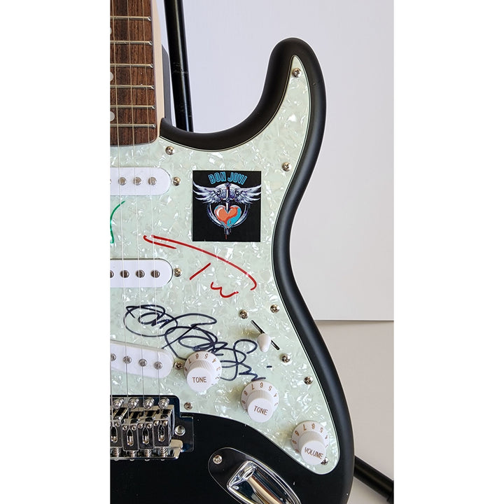 Richie Sambora, Tico Torres, David Bryan & Jon Bon Jovi authentic Fender Stratocaster electric guitar signed with proof