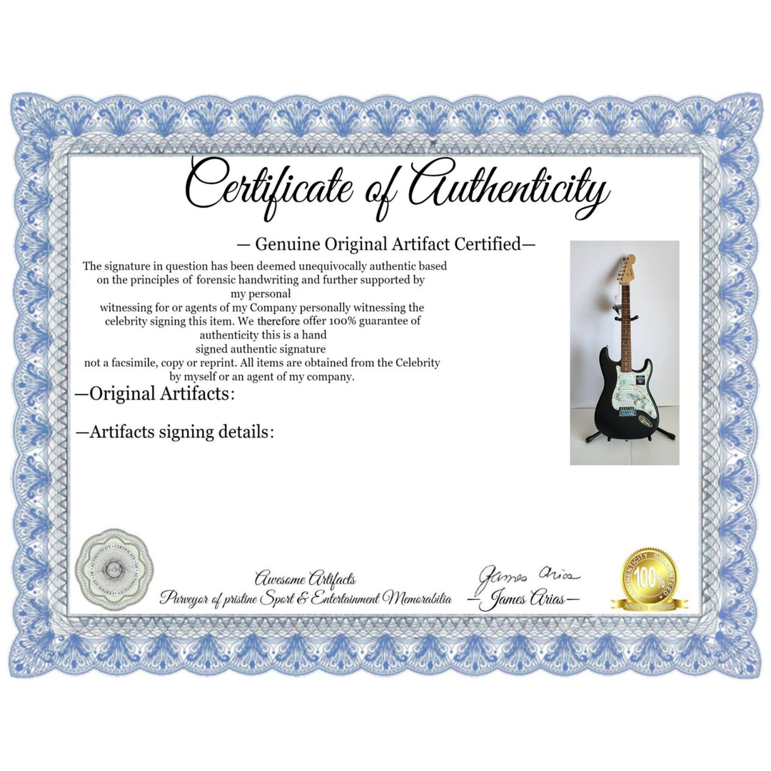 Richie Sambora, Tico Torres, David Bryan & Jon Bon Jovi authentic Fender Stratocaster electric guitar signed with proof