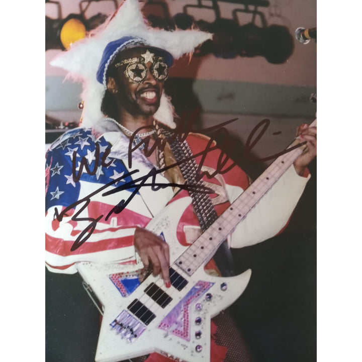 Bootsy Collins bass guitar player 5x7 photo signed