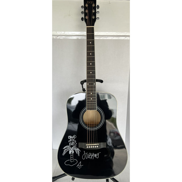 Jimmy Buffett full size acoustic guitar signed with sketch & proof