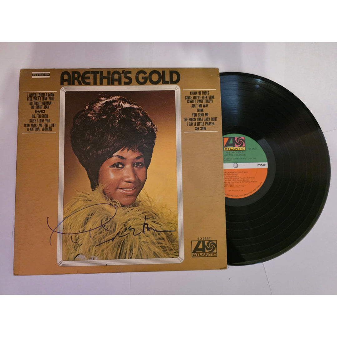 Aretha Franklin "Aretha's Gold" LP signed with proof.
