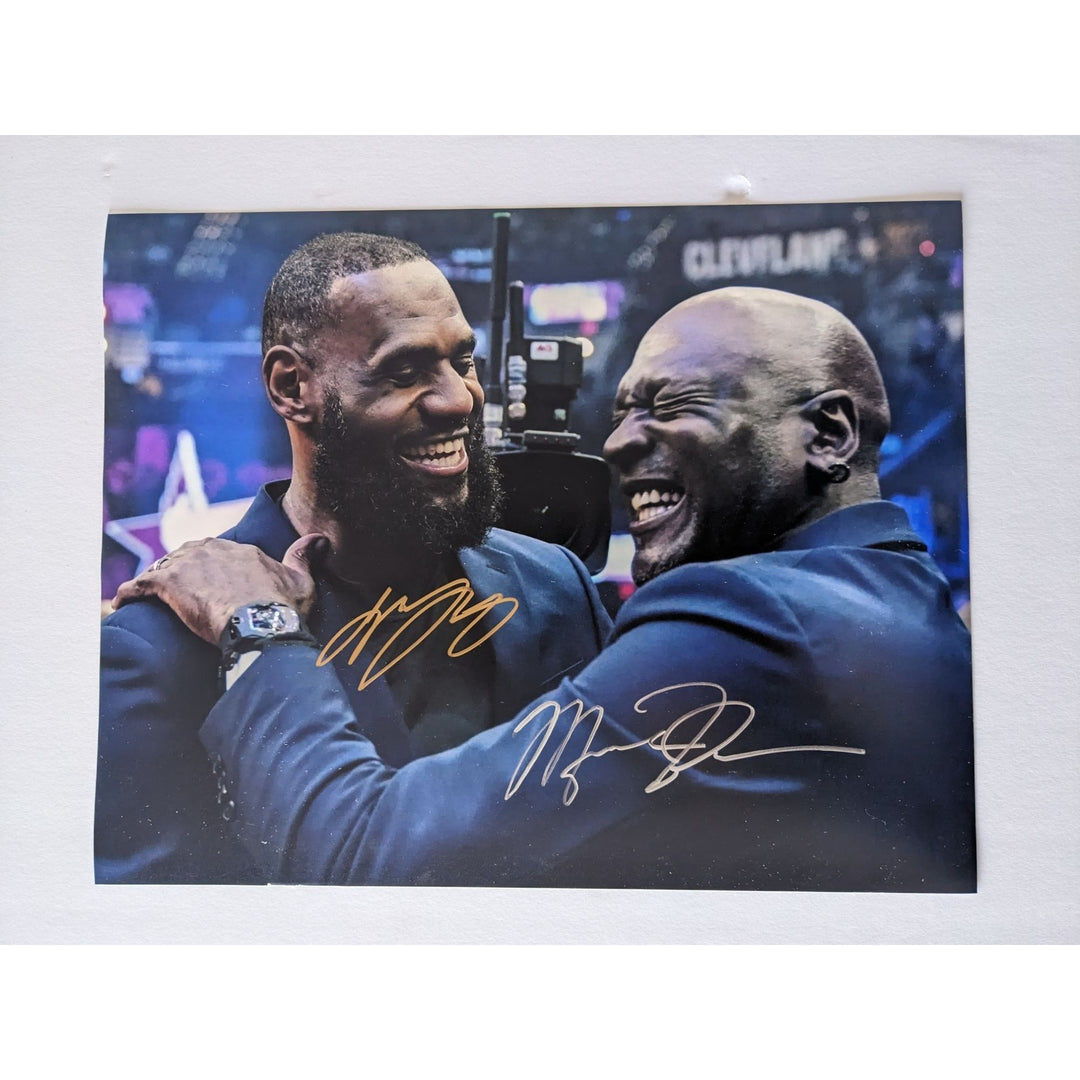 Michael Jordan and LeBron James 11x14 photo signed with proof