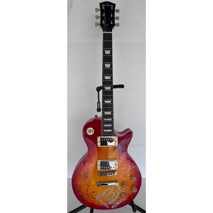Metallica James Hetfield Lars Ulrich Kirk Hammett Robert Trujillo Jason Newsted vintage les paul signed with proof (one of a kind).