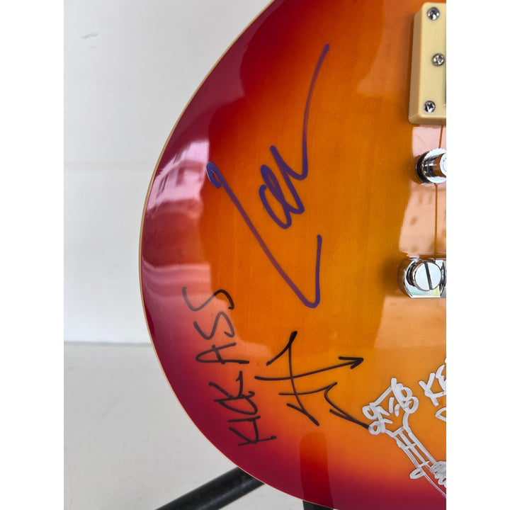 Metallica James Hetfield Lars Ulrich Kirk Hammett Robert Trujillo Jason Newsted vintage les paul signed with proof (one of a kind).