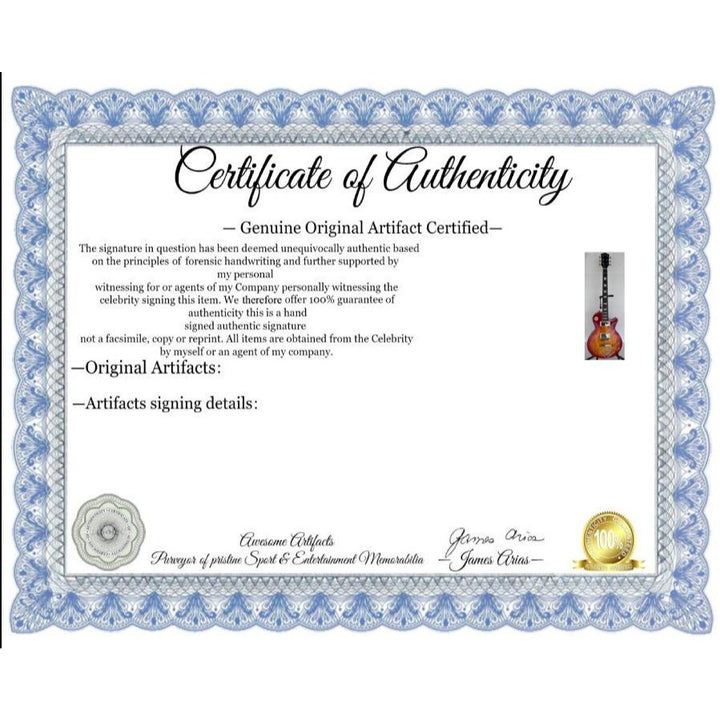 Metallica James Hetfield Lars Ulrich Kirk Hammett Robert Trujillo Jason Newsted vintage les paul signed with proof (one of a kind).