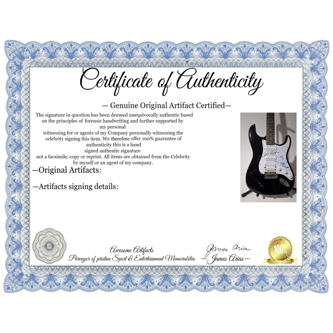 Kenny Rogers and Dolly Parton Fender Stratocaster electric guitar signed with proof