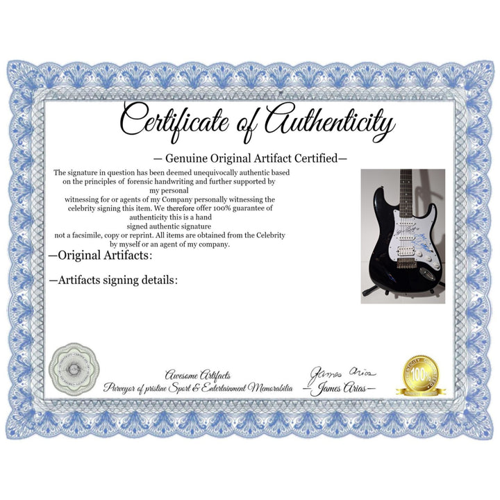 Kenny Rogers and Dolly Parton Fender Stratocaster electric guitar signed with proof