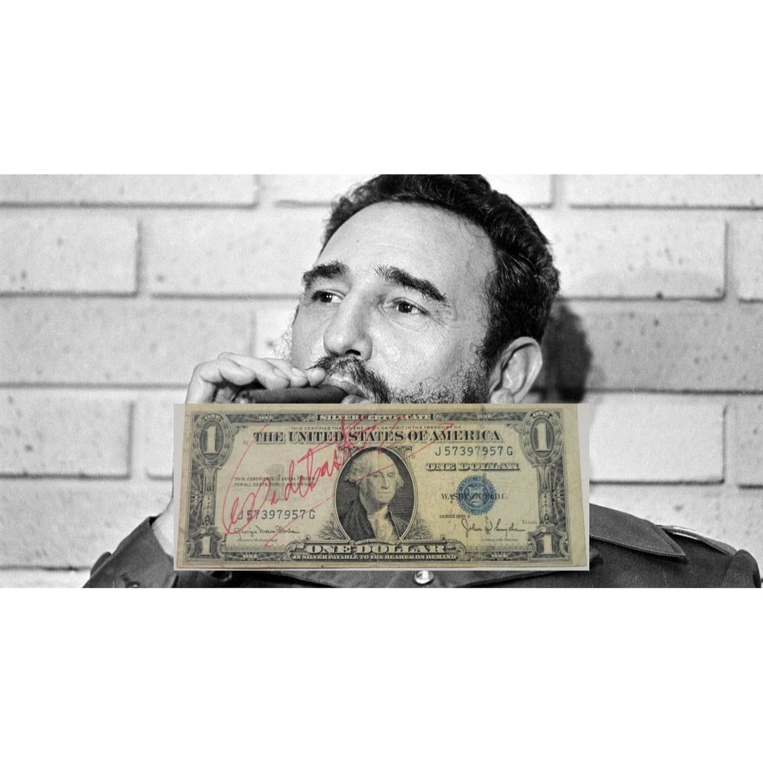 Fidel Castro 1939 US Silver certificate dollar bill signed Awesome Artifacts