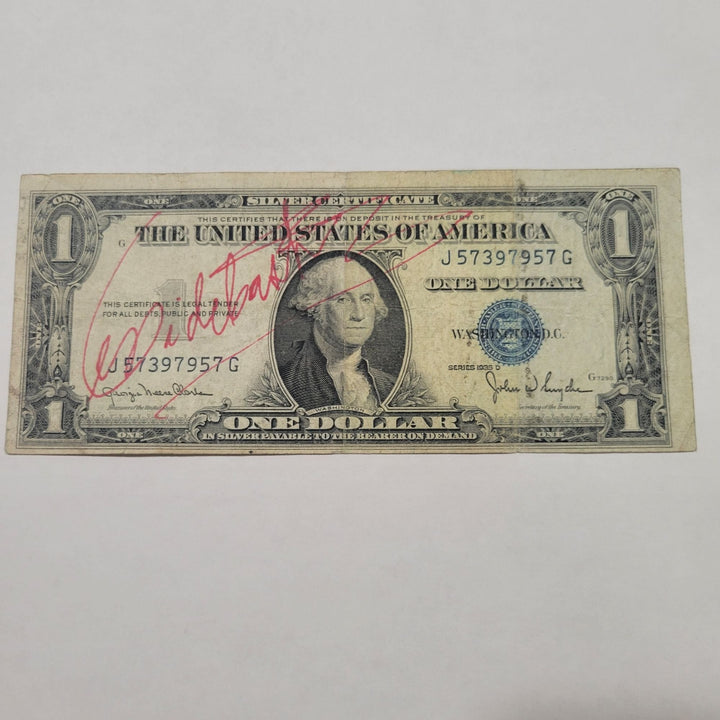 Fidel Castro 1939 US Silver certificate dollar bill signed Awesome Artifacts