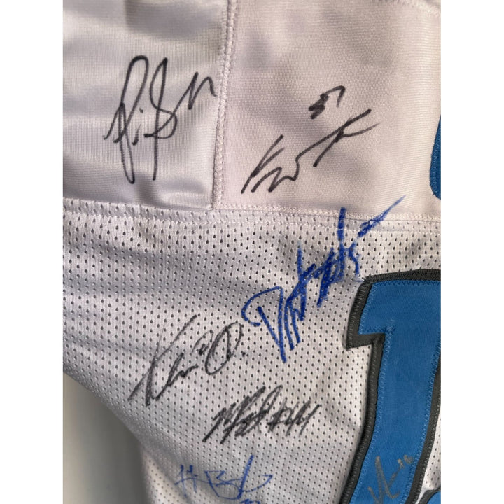 Detroit Lions 2024 Jared Goff San Brown  Aidan Hutchinson 40 members signed jersey with proof