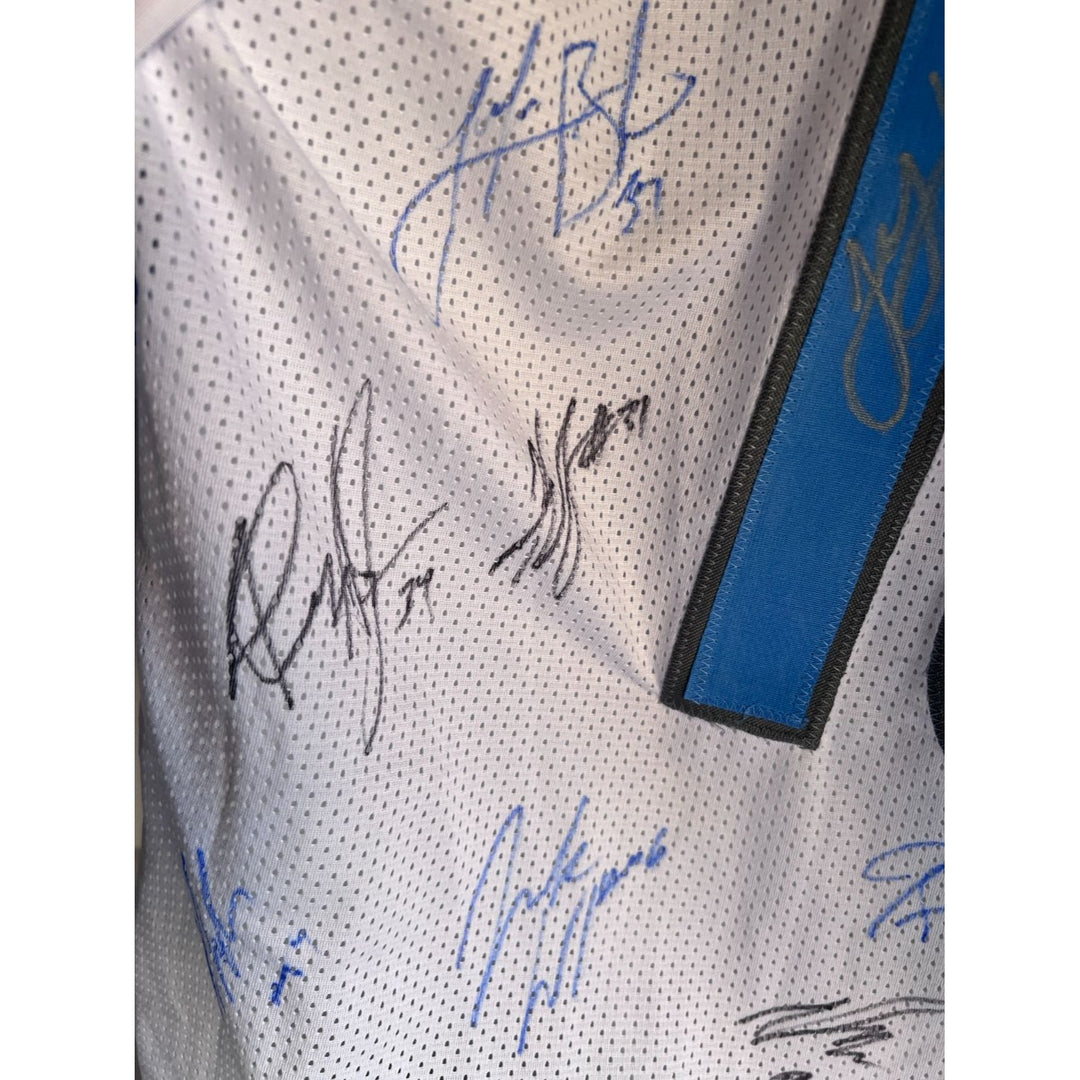 Detroit Lions 2024 Jared Goff San Brown  Aidan Hutchinson 40 members signed jersey with proof