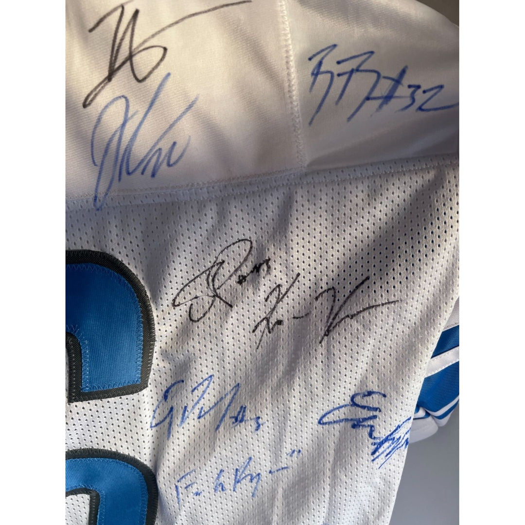 Detroit Lions 2024 Jared Goff San Brown  Aidan Hutchinson 40 members signed jersey with proof